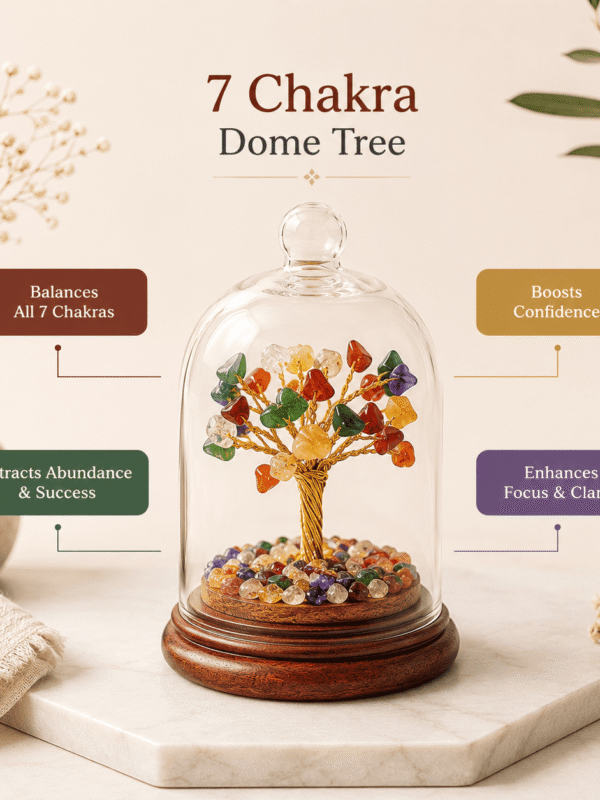 Natural 7 Chakra Dome Tree for energy balancing, chakra alignment and spiritual healing vibrations