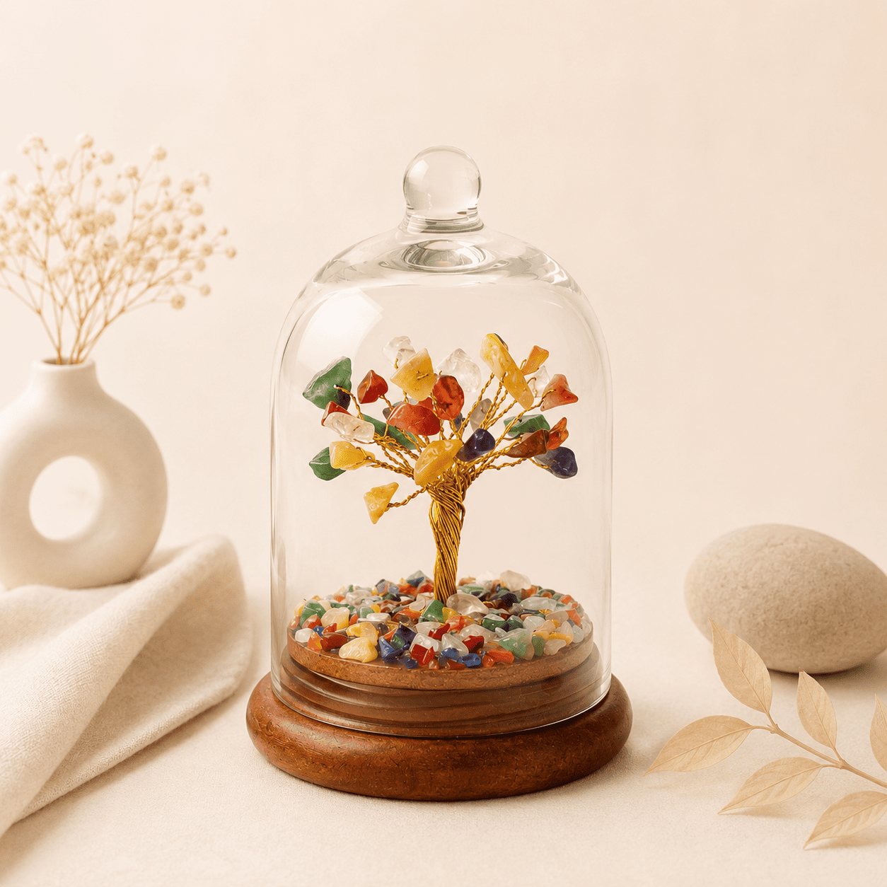 Natural 7 Chakra Dome Tree for energy balancing, chakra alignment and spiritual healing vibrations