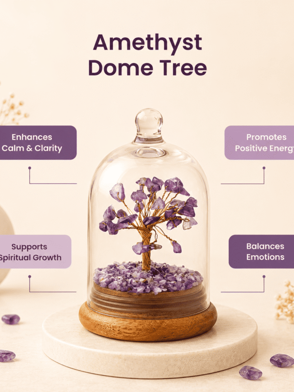 Natural Amethyst Dome Tree for calming energy, stress relief, peace and spiritual healing vibrations