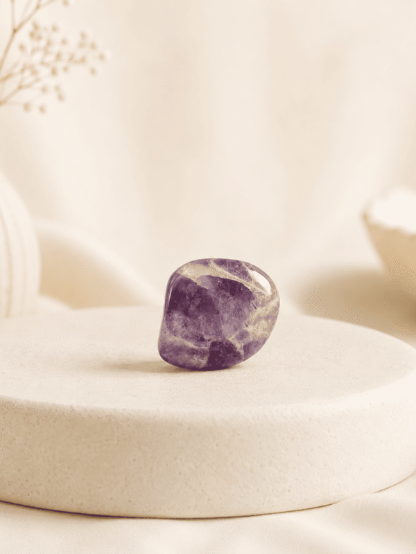 Natural Amethyst Tumble Stone crystal for stress relief, peace, spiritual healing, meditation, chakra balancing, and positive energy protection