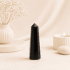 Black Banded Agate Pencil Tower Point healing crystal for protection, grounding, emotional balance, chakra healing, strength, and positive energy