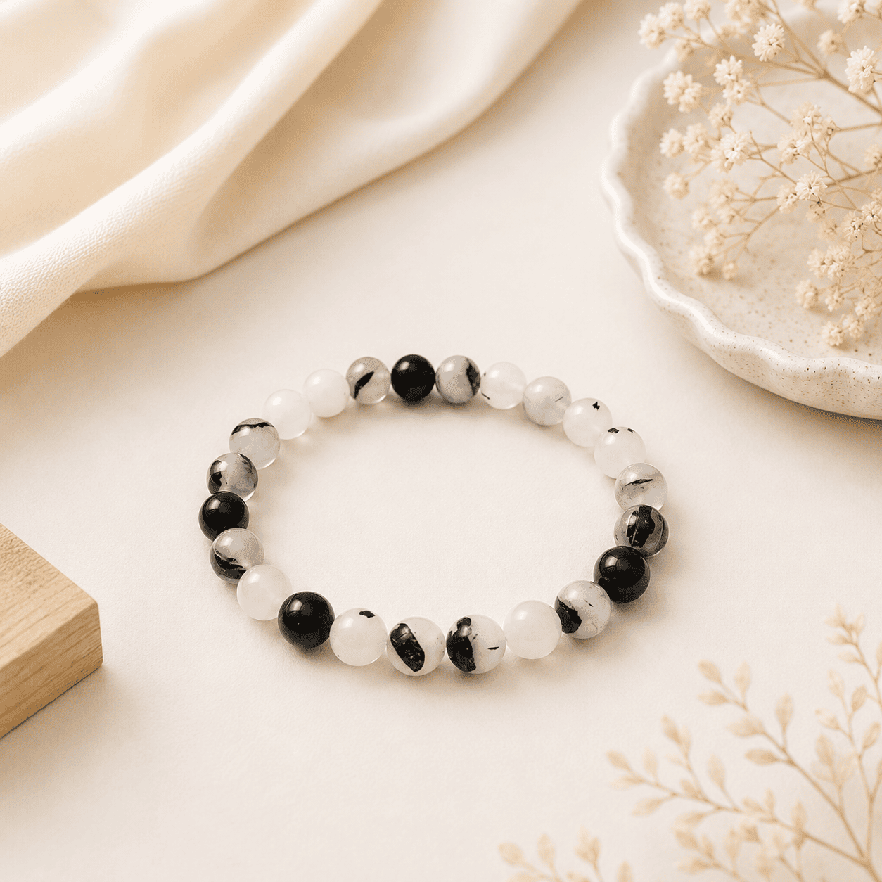 Black Rutilated Quartz Bracelet
