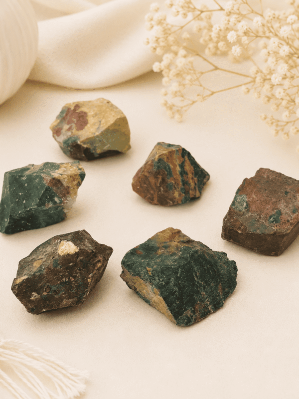 Natural Bloodstone Agate Raw Stone healing crystal for strength, courage, vitality, grounding, chakra balancing, and positive energy