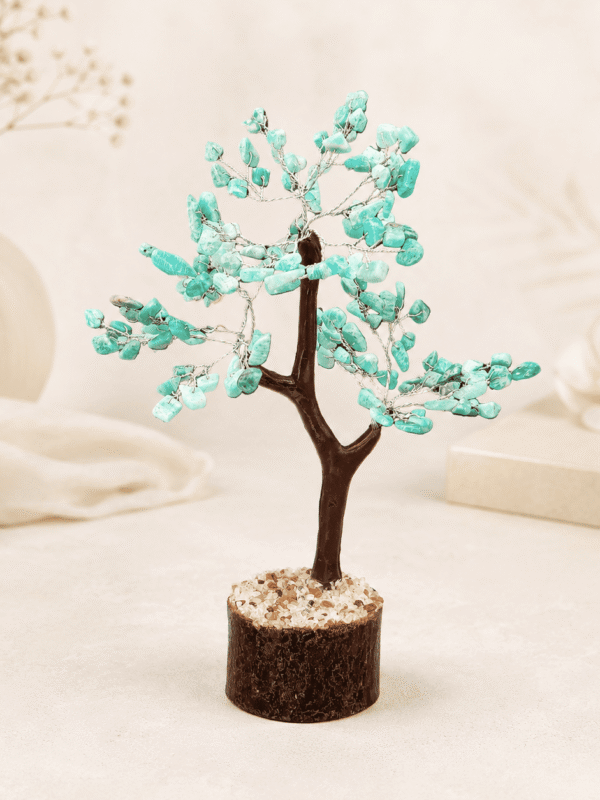 Natural Blue Amazonite Gemstone Tree for calm communication, emotional healing and soothing energy flow