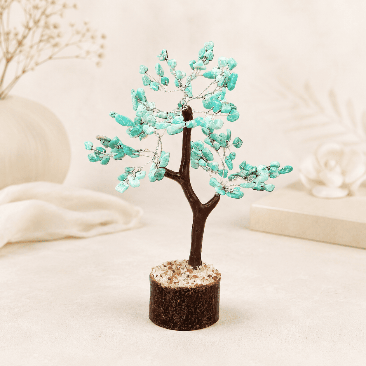 Natural Blue Amazonite Gemstone Tree for calm communication, emotional healing and soothing energy flow