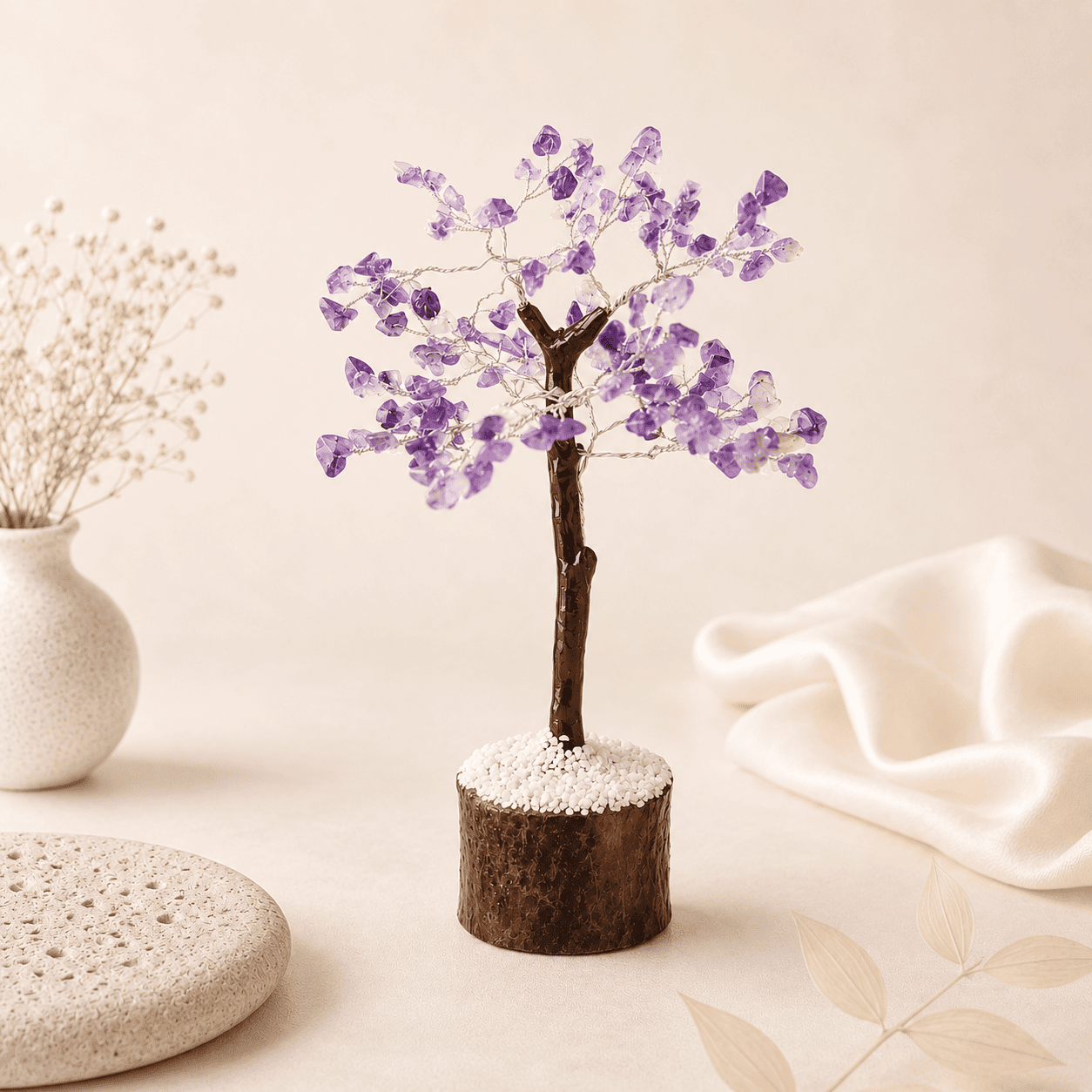 Natural Amethyst Gemstone Tree for calming energy, stress relief and spiritual healing vibrations