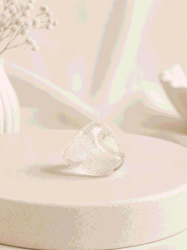 Natural Clear Quartz Tumble Stone crystal for clarity, healing, chakra balancing, energy cleansing, spiritual growth, and positive vibrations