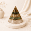 Conical Dhan Yog Pyramid crystal for wealth attraction, prosperity, abundance, financial growth, energy balancing, and positive vibrations