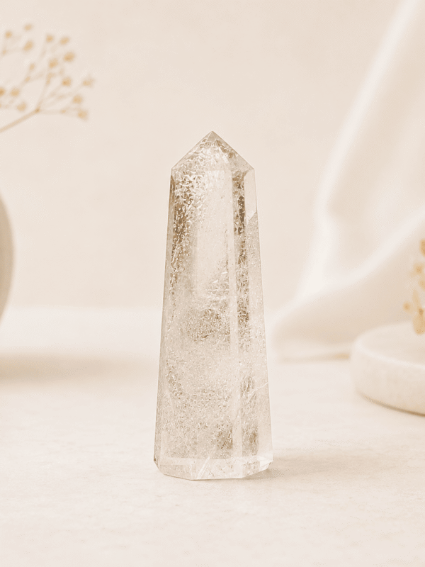 Crystal Pencil Tower Point healing crystal for chakra balancing, energy cleansing, spiritual growth, meditation, healing, and positive vibrations
