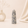 Dalmatian Jasper Pencil Tower Point healing crystal for joy, grounding, protection, emotional balance, chakra healing, and positive energy