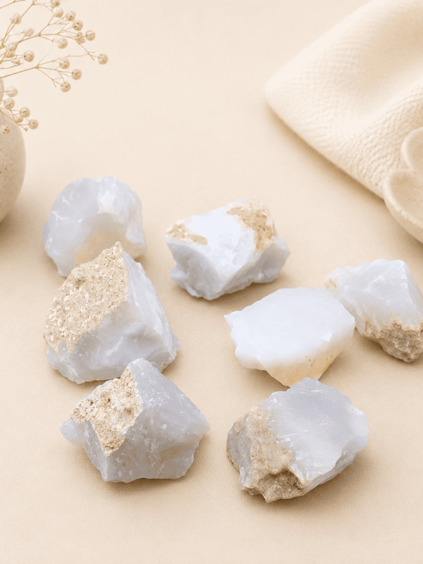 Natural Lace Agate Raw Stone healing crystal for calmness, emotional healing, stability, grounding, chakra balancing, and positive energy