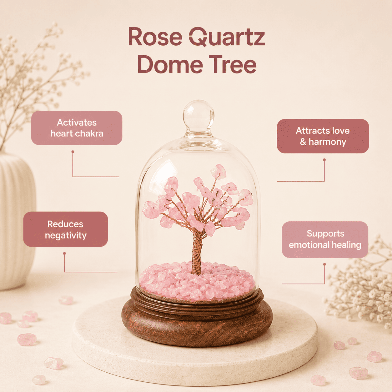 Natural Love Attraction Dome Tree for romance, relationship harmony and positive love energy flow