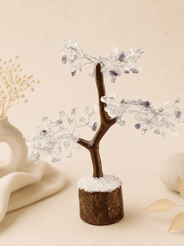 Natural Multi Fluorite Gemstone Tree for focus, clarity, mental balance and positive energy flow