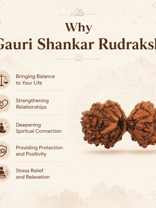 Original Nepal Origin Gauri Shankar Rudraksha bead for love, relationship harmony, spiritual growth, emotional healing, divine blessings, and positive energy