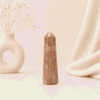 Peach Moonstone Pencil Tower Point healing crystal for emotional healing, intuition, feminine energy, chakra balancing, peace, and positive energy