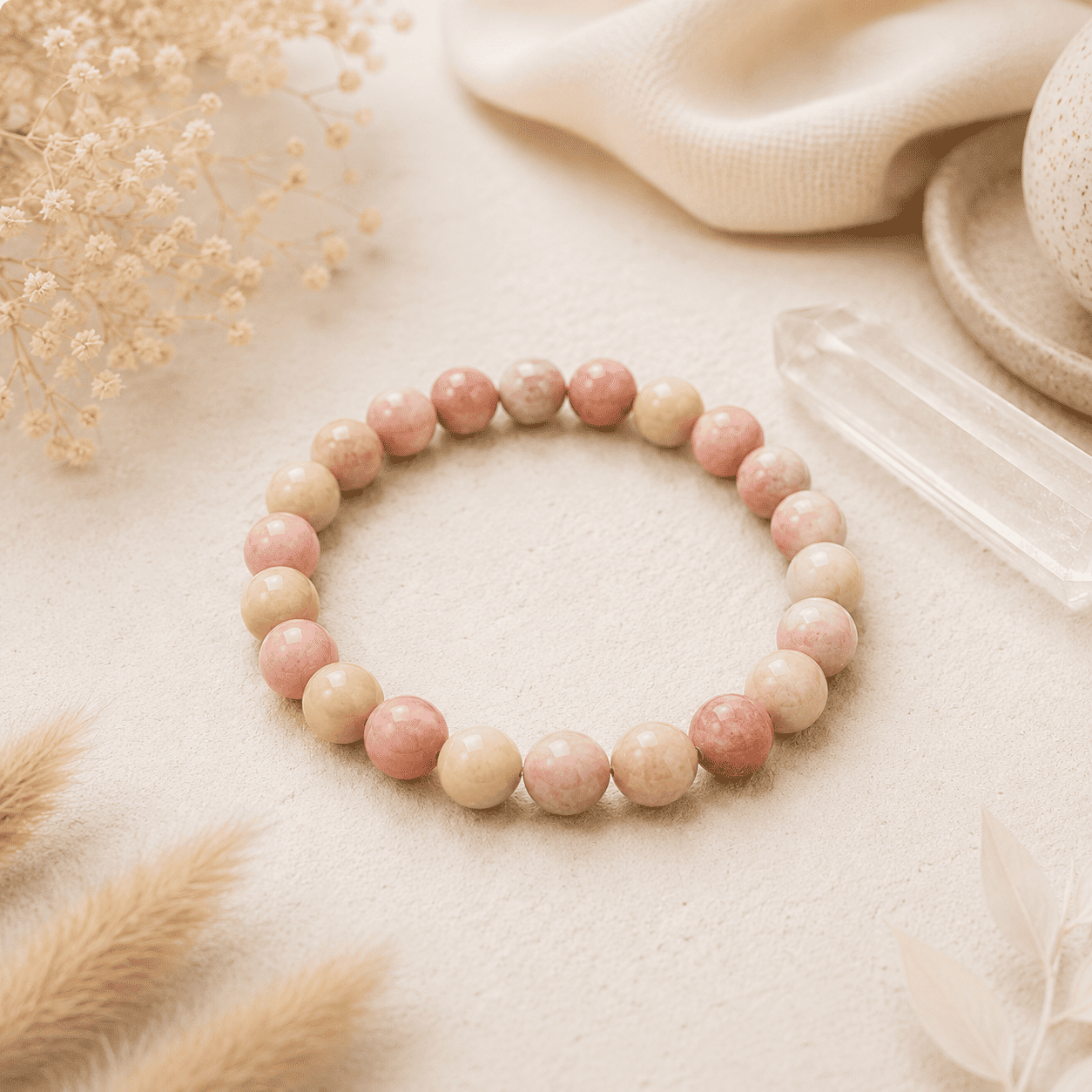 Pink Rhodonite Bracelet