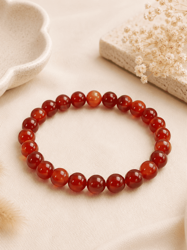 Red Banded Agate Onyx Bracelet