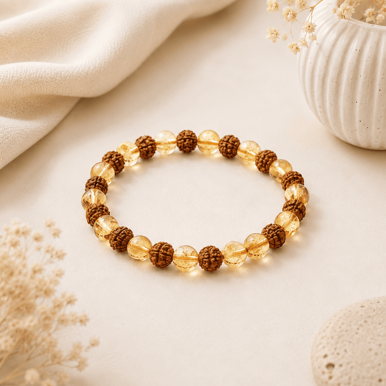 Rudraksha Citrine Bracelet