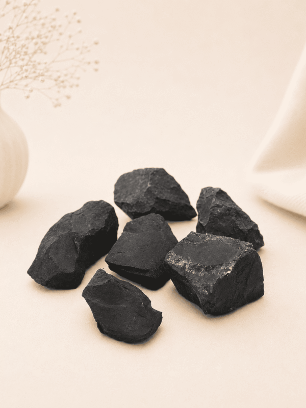 Natural Shungite Raw Stone healing crystal for protection, EMF shielding, grounding, energy cleansing, chakra balancing, and positive vibrations