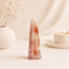 Sunstone Pencil Tower Point healing crystal for confidence, positivity, success, chakra balancing, motivation, and energy healing