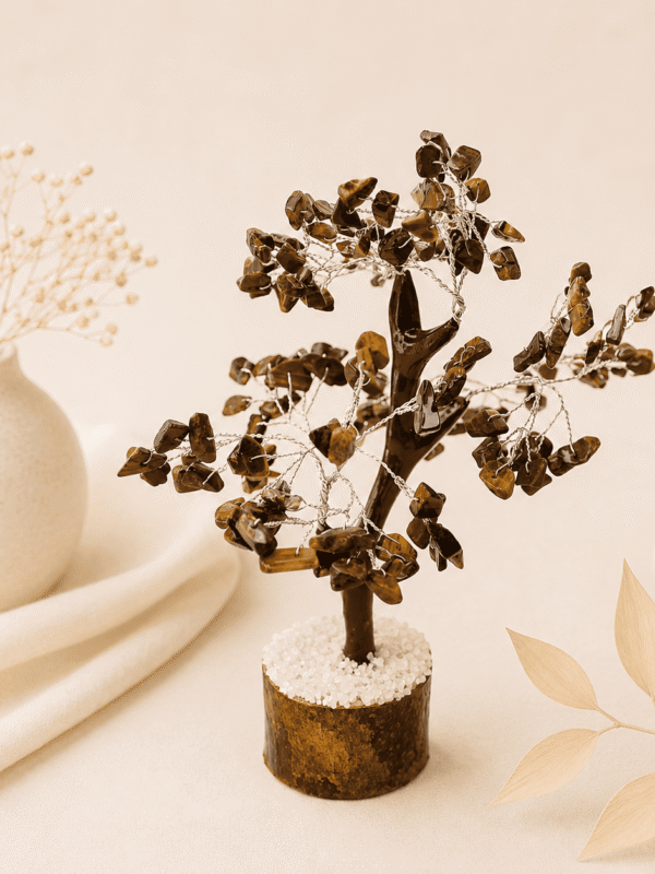 Natural Tiger Eye Gemstone Tree for protection, courage, confidence and grounding energy