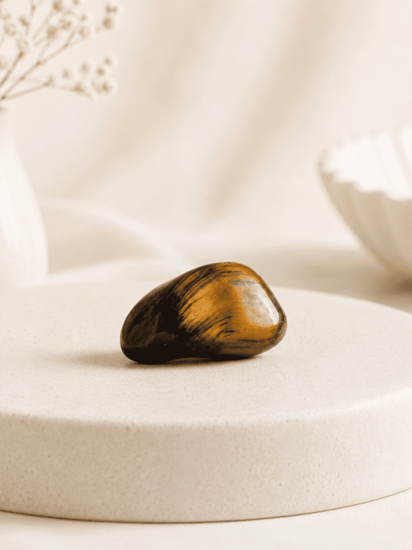 Natural Tiger Eye Tumble Stone crystal for confidence, protection, success, grounding, focus, and positive energy healing